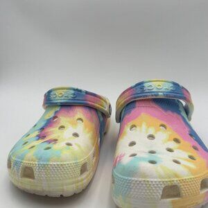 Crocs Classic Clog Womens W10 Pastel Tie Dye Slip On Lightweight Foam Clog Shoes